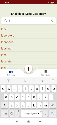 Android application English To Mizo Dictionary screenshort