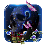 3D galaxy Skull butterfly theme icon