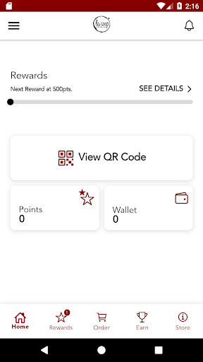 Android application La Coop Cafe Rewards screenshort