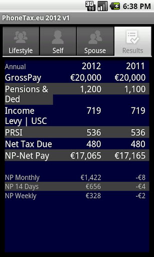 PhoneTax.eu Irish PAYE TaxCalc Screen 3