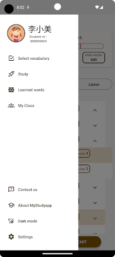 Android application MyStudyapp screenshort