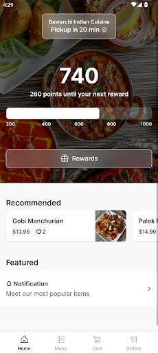 Android application Bawarchi Indian Cuisine screenshort