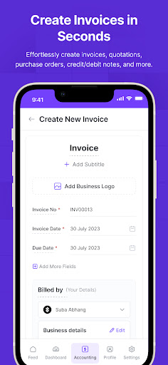 Screenshot of Invoice Maker, Billing:Refrens