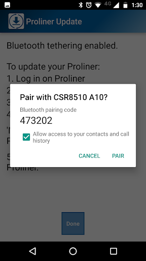 Proliner Update Screen 2
