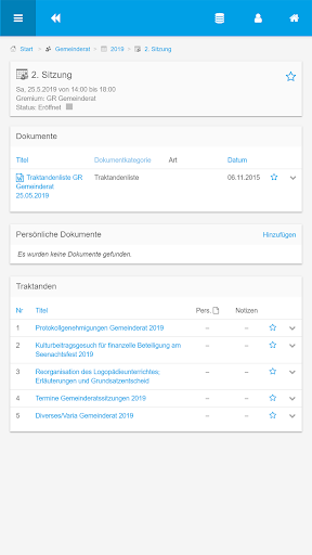 CMI Sitzungen Screen 3