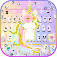 Фон клавиатуры Girly Floral Unicorn