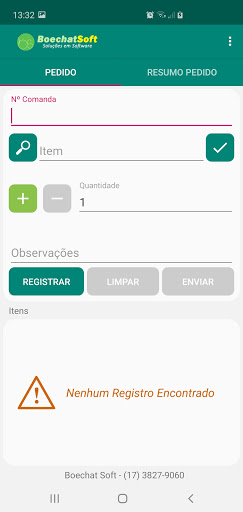 Android application BoechatSoft Comanda screenshort