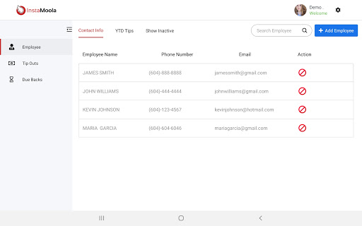 Android application InstaMoola screenshort