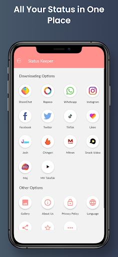 Android application Status Keeper screenshort