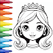 Princess Coloring Game Glitter