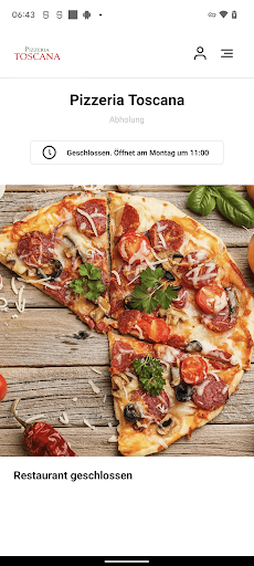 Android application Pizzeria Toscana screenshort