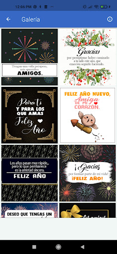 Android application Feliz Año Nuevo screenshort