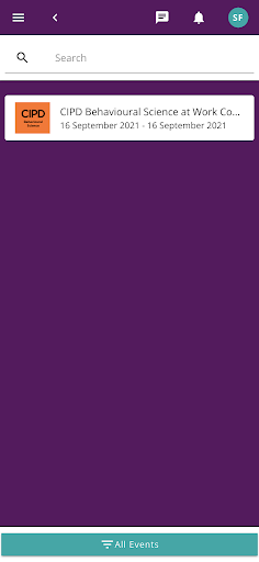 CIPD Events Portal Screen 2
