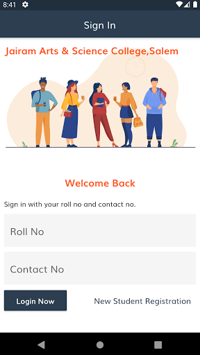 Android application Jairam College Salem screenshort