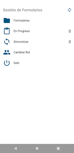 Android application Gestión de Formularios screenshort