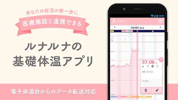 screenshot of ルナルナ 体温ノート：基礎体温グラフで妊娠・妊活・体調管理