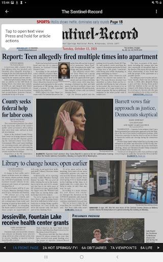Screenshot of Hot Springs Sentinel Record