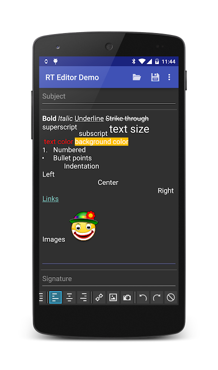 Rich Text Editor Demo - 1.7.8 - (Android)