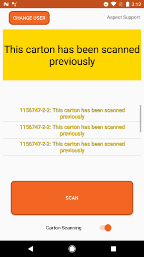 AspectPL Barcode Scanner Screen 3