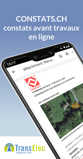 Android application constats.ch screenshort