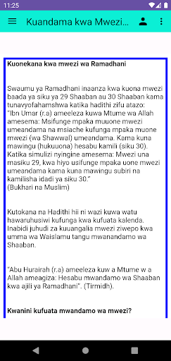Android application Fiqh kwa kiswahili screenshort
