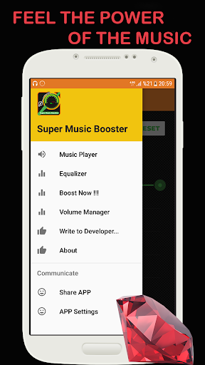 Android application Super Music Booster: Player screenshort