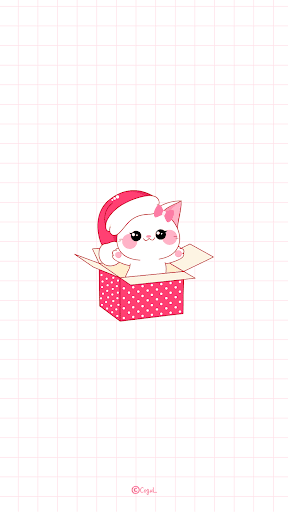 Android application 카카오톡 테마 - 겨울산타고양이_소프트화이트(카톡테마) screenshort