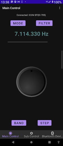 Android application IC-705 control screenshort
