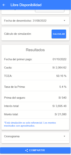 Simulador de creditos Screen 2