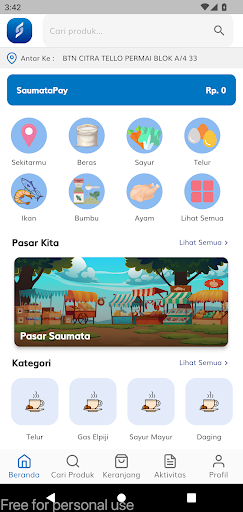 Android application Pasar Saumata screenshort