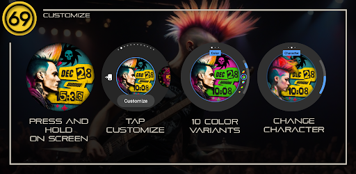 [69D] Punks not dead watchface Screen 2