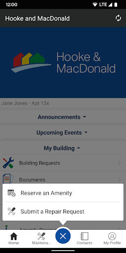 Hooke & MacDonald Resident App Screen 3