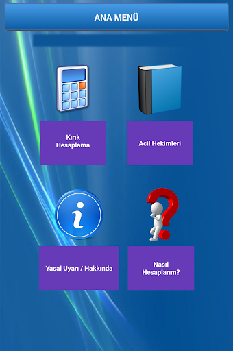 Android application Kemik Kırık Hesaplama Adli Tıp screenshort