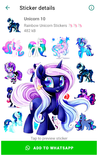 Unicorn stickers for WhatsApp