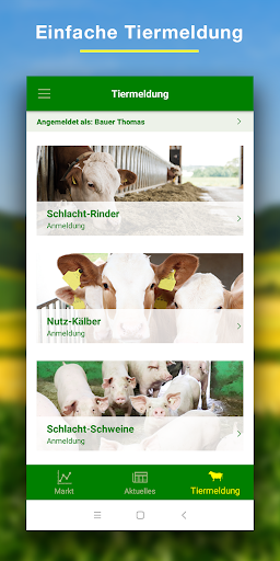 Android application VZ-Tiermeldung screenshort