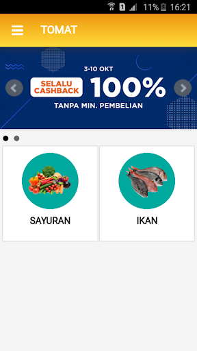 Android application Tomat (Siap antar belanjaan an screenshort