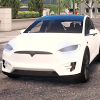 Modern Tesla Model X Car Drive