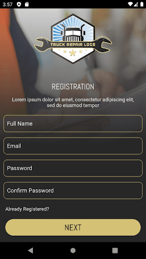 Truck Maintenance & Repair Log Screen 2