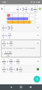 Fractions Calculator - Visual & Detailed Solution