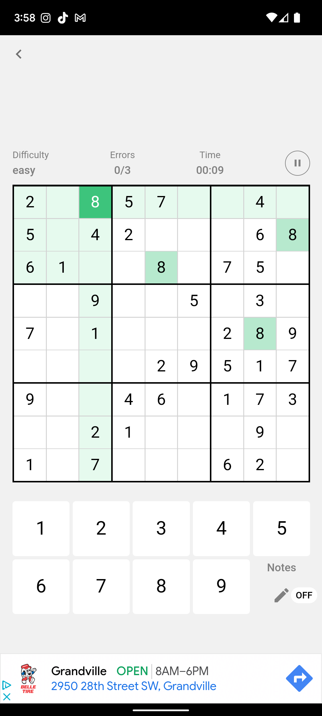 Stone Sudoku Selected Cell Game