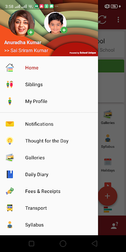 Android application Seema Koramangala Parent App screenshort