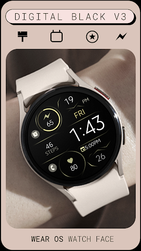 Digital Black v3 watch face Screen 2