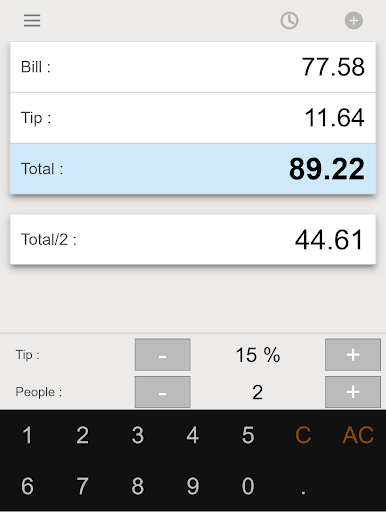 Screenshot of Tip Calculator - Split Bill