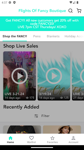 Android application Flights Of Fancy Boutique screenshort