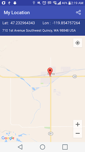 Android application My Location screenshort