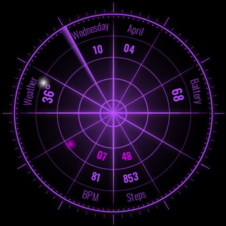 Screenshot of Radar Watch Face by Nodeshaper
