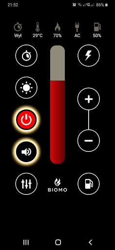 Android application Biomo Control screenshort