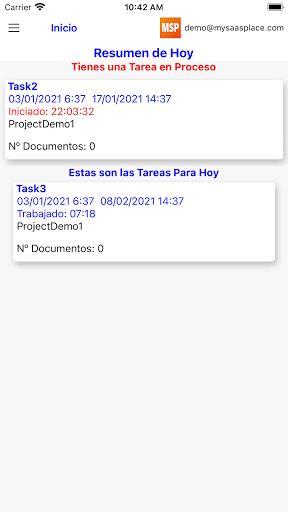 Android application Tasks on The Cloud screenshort