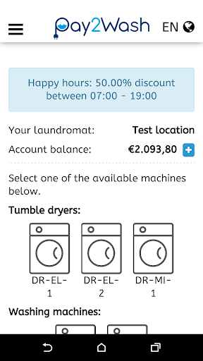 Pay2wash Screen 2