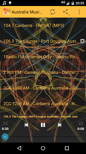 Android application Australia Music ONLINE screenshort